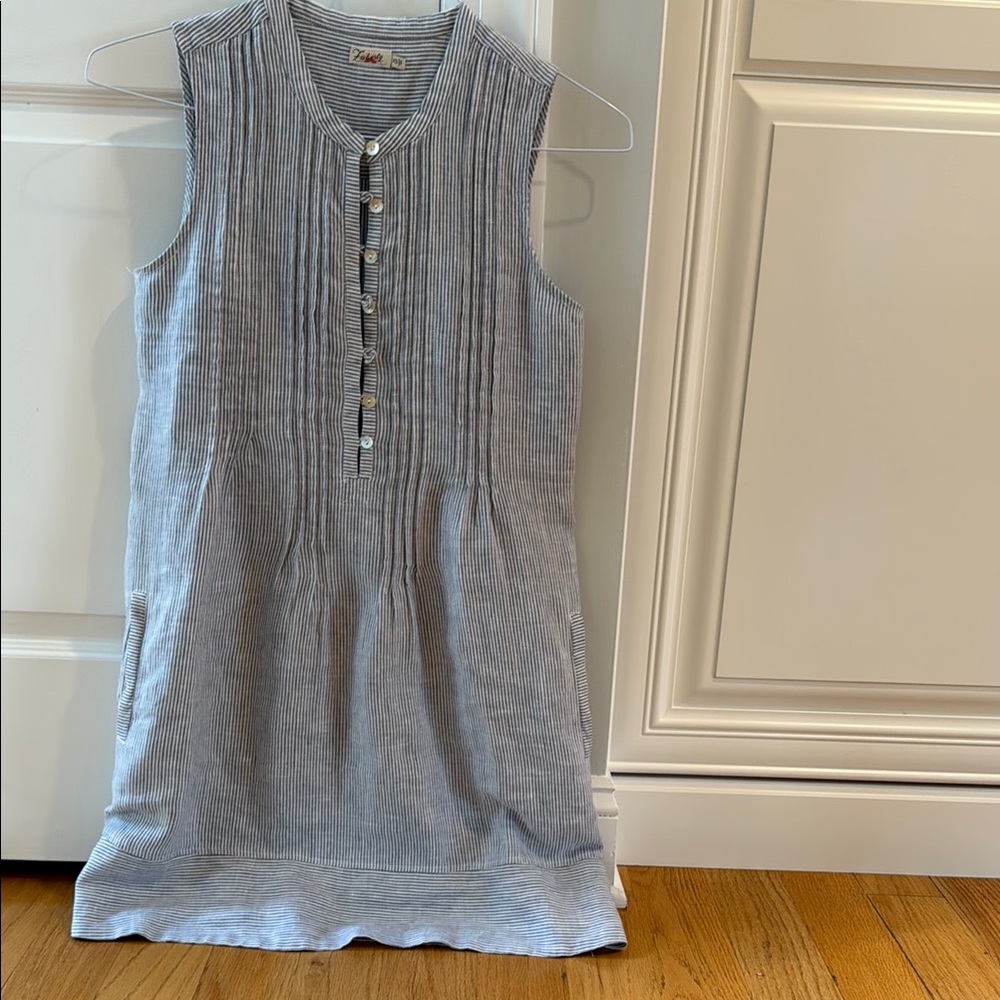 Faherty Blue Striped Mini Dress